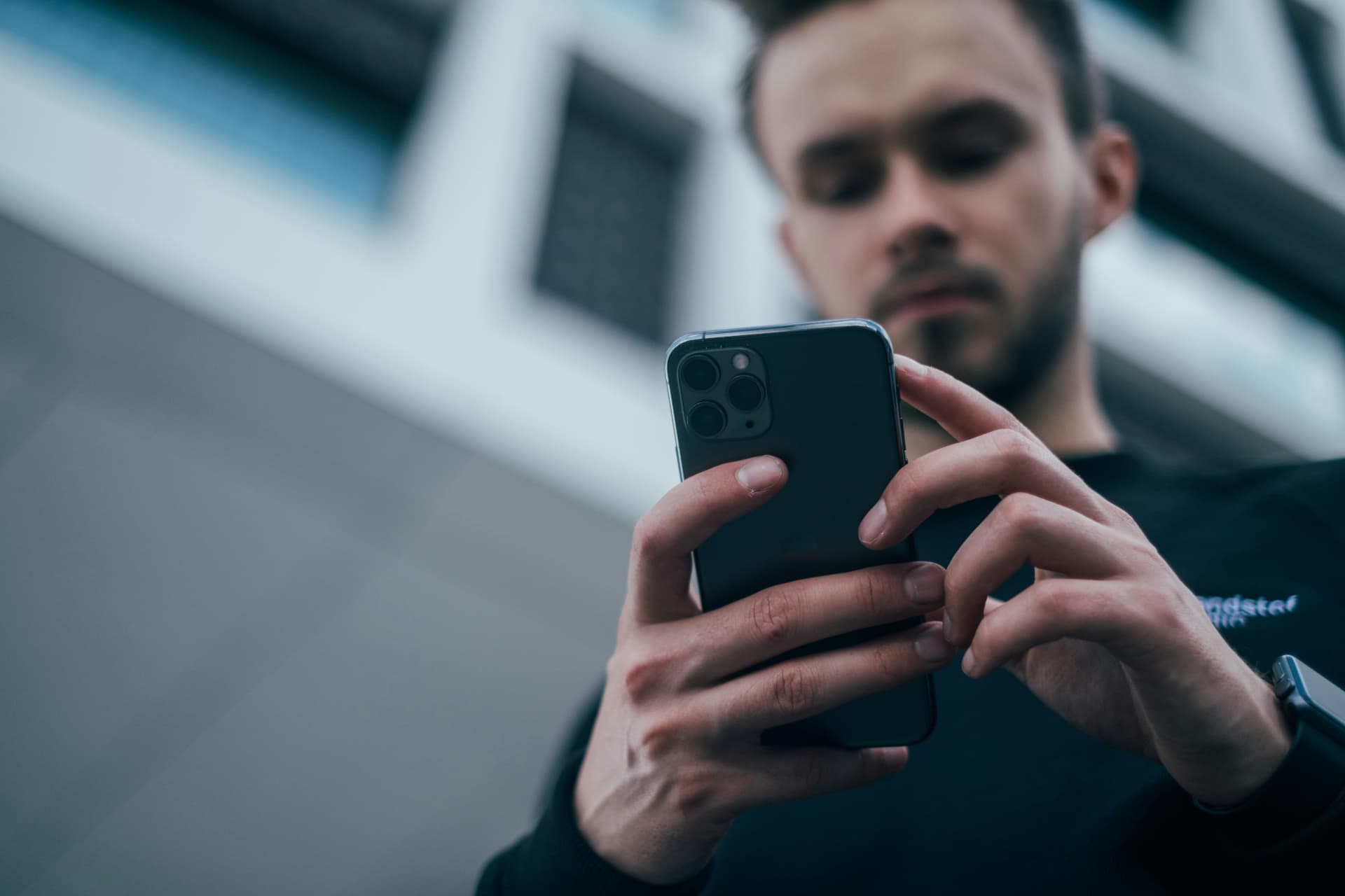 Person browsing a website on their phone